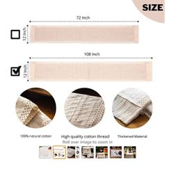 Macrame Table Runner - Premium Quality White Burlap Runner for Table Cotton Boho Table Runner with Tassels for Home Dining Room Farmhouse Bridal Showe