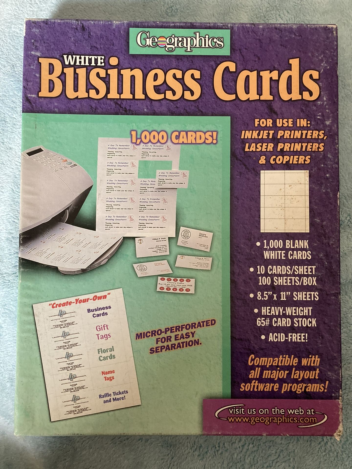 GEOGRAPHICS WHITE BUSINESS CARDS