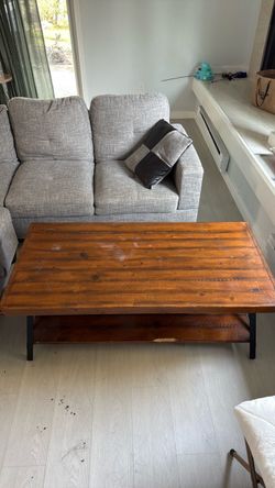 Rustic Wood and Metal Coffee Table