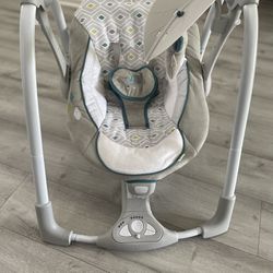 Ingenuity ConvertMe Swing-2-Seat 2-in-1 Vibrating Portable Baby Swing, Gray, Ages Newborn+