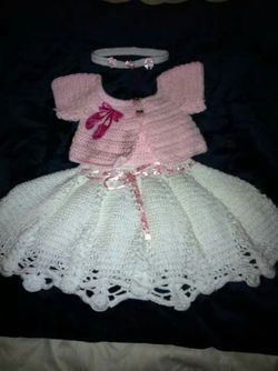 CROCHET DRESS...3-9MTHS BABY GIRLS