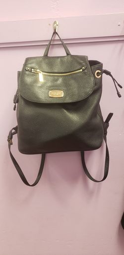 MICHAEL KORS BLACK LEATHER BEDFORD BACKPACK.