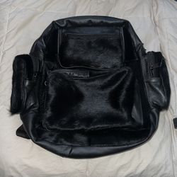 Luxurious Black Leather Backpack
