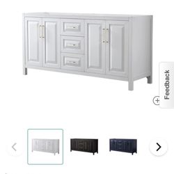 White 71 inch double Wyndham Collection bathroom vanity