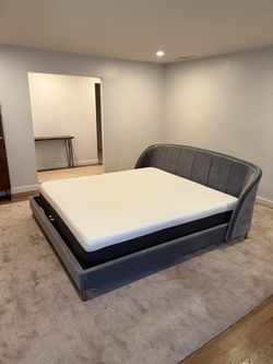 Crate & Barrel King Upholstered Bed