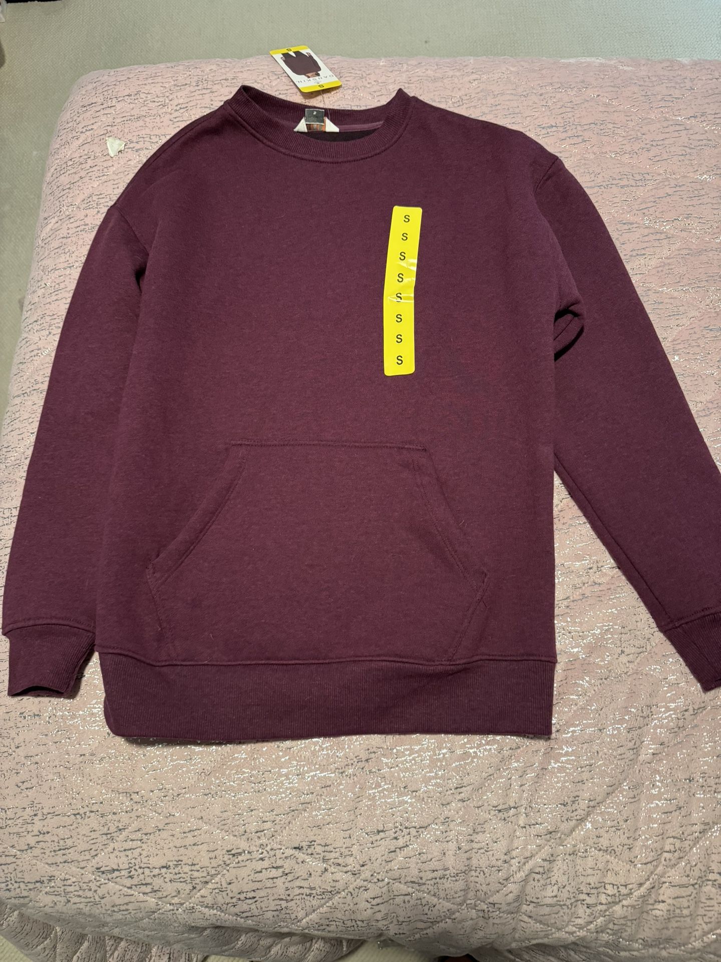 Nwt Womens Small Danskin Maroon Sweatshirt With Front Kangaroo Pocket