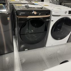 Black Washer Brand New Front Load Stackable Smart WiFi 1 Year Warranty 