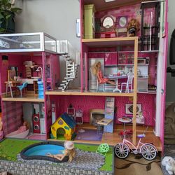 Huge Barbie House With Pool And Elevator