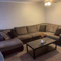 Sectional With Matching Coffee Table And Dining Room Set