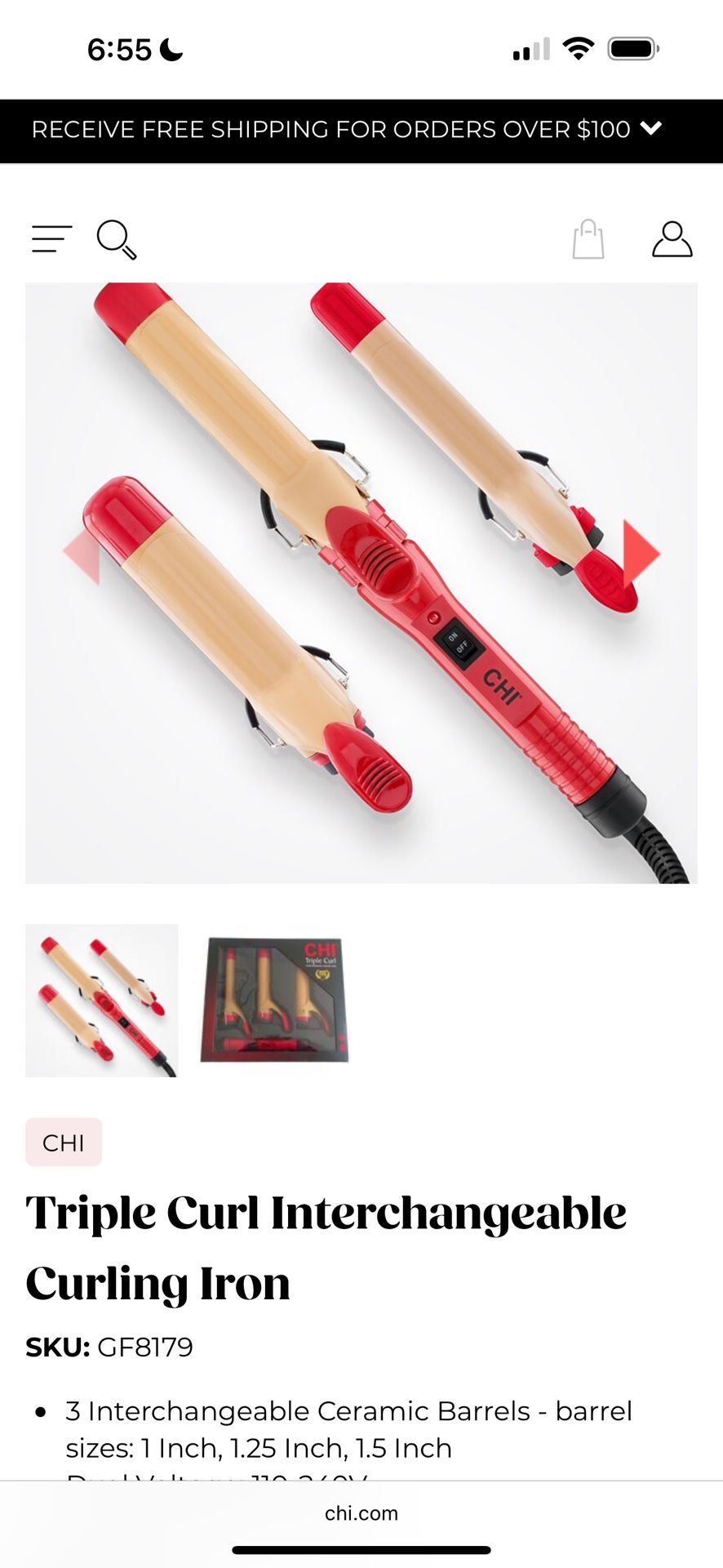 Chi curling iron 3 piece