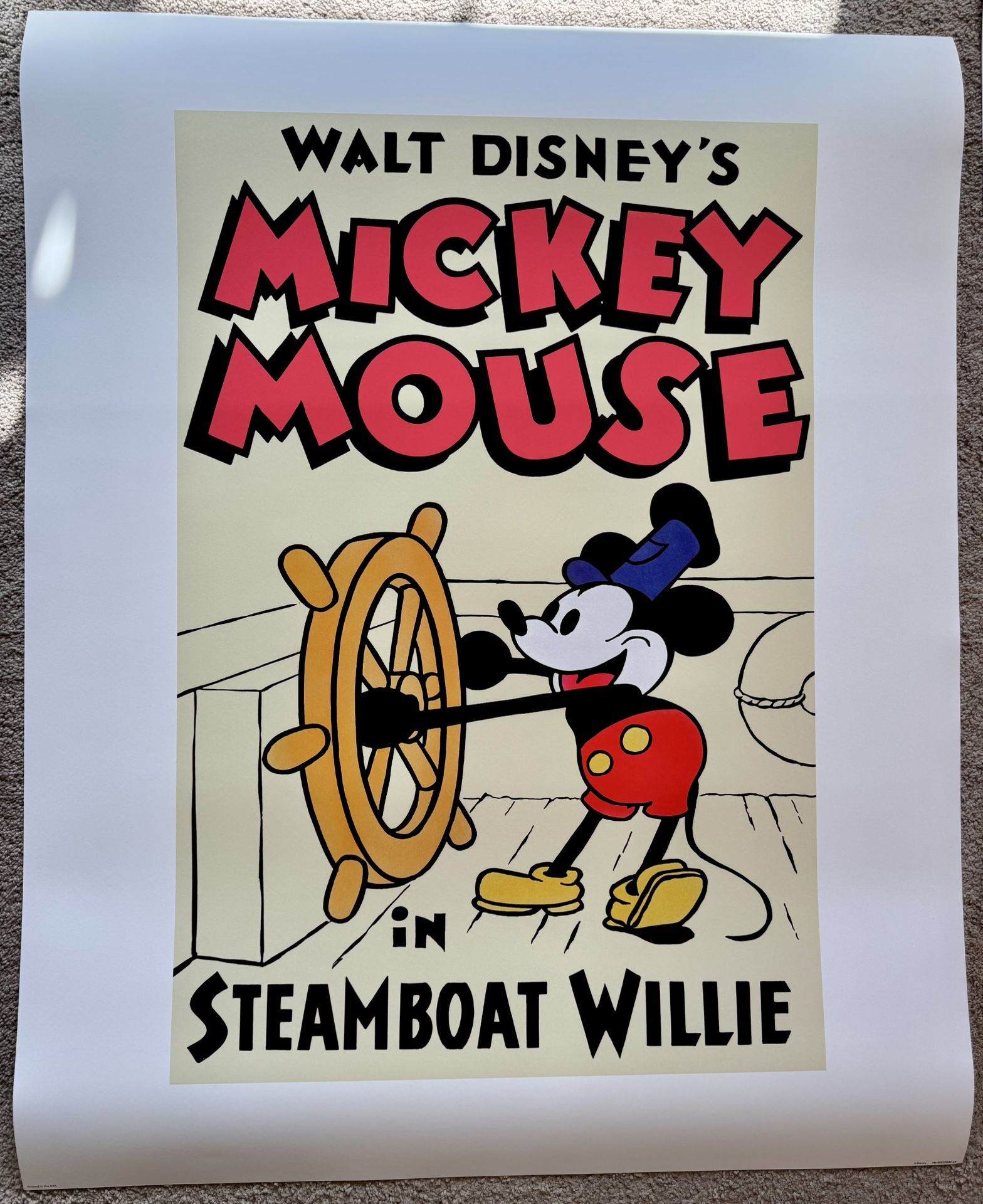 Disney Art On Demand - Mickey Mouse in Steamboat Willie Lithograph Poster