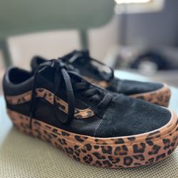 Vans, Platform, Cheetah Print, Woman's 7.5