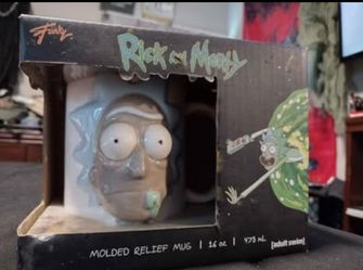 Rare Rick and Morty Molded Ceramic Mug