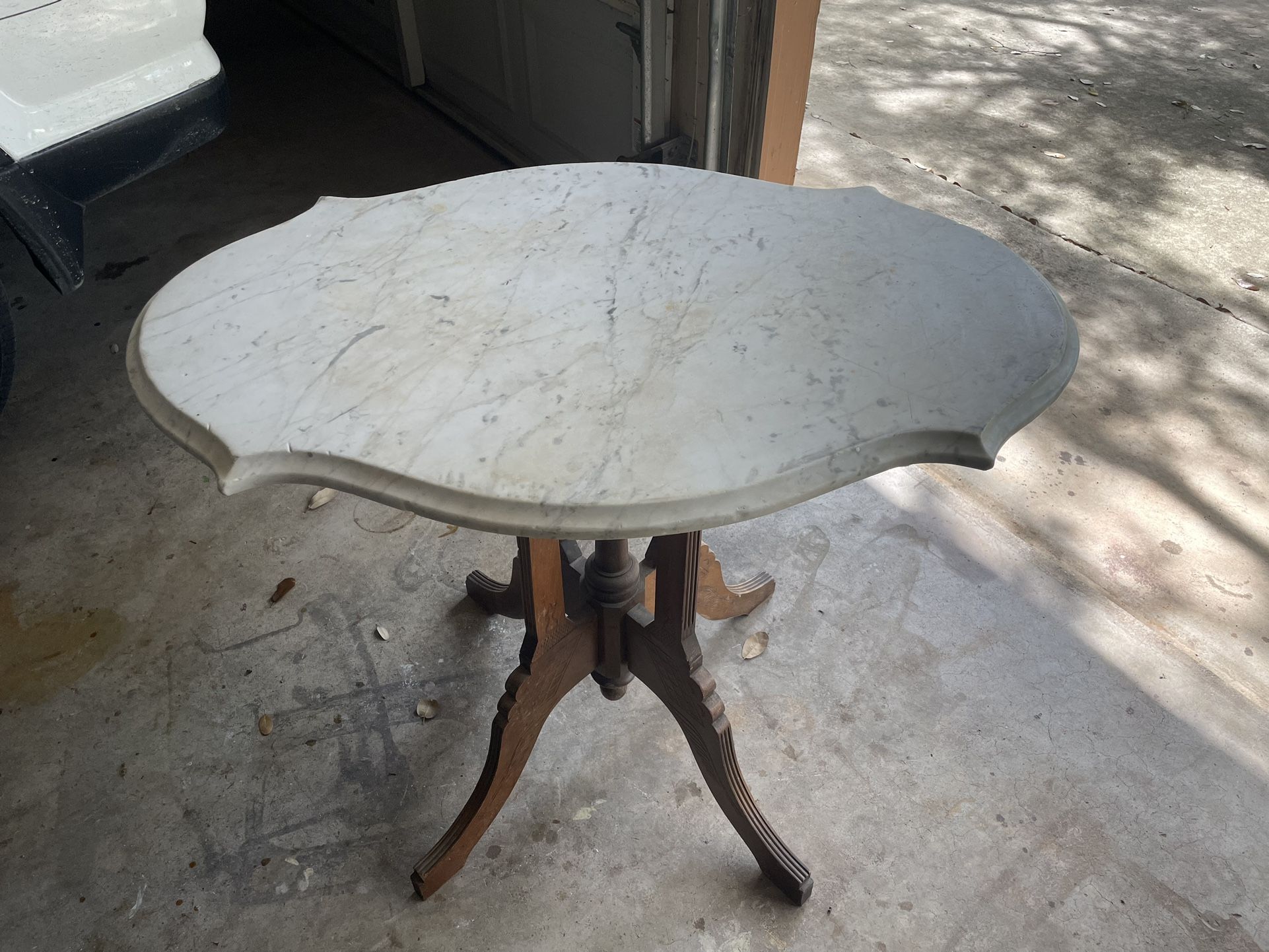 Antique Table with Marble Top