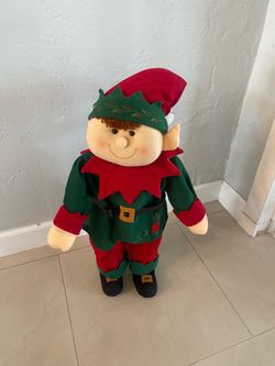 Vintage Stand-Up Plush Christmas Elf