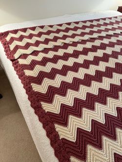 Crocheted afghan blanket -twin size