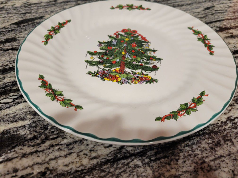 Christmas Village Holiday Tree Plate
