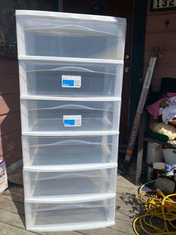 Plastic drawers $15 available At Desoto