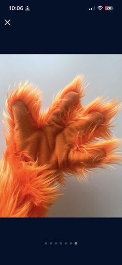 Monster fuzzy puppet Orange gloves hands Movie Prop Costume