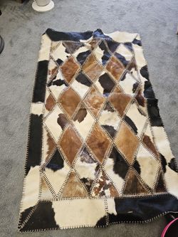Patchwork Cowhide Rug, 3 x 4.10

