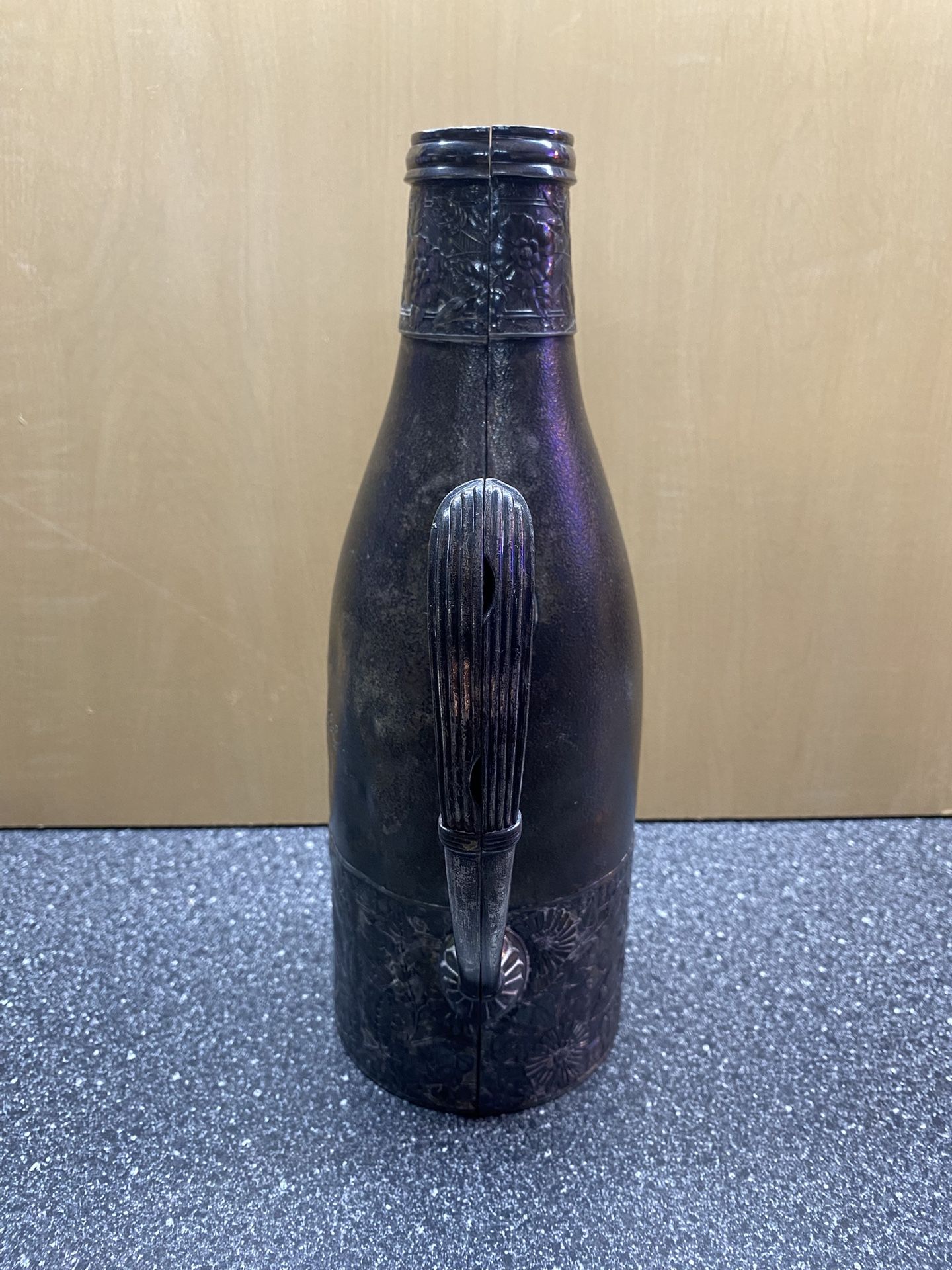 Antique Silver Plated Wine Bottle Holder