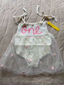Baby Girl Tulle Romper "One" 9–12 months (New)