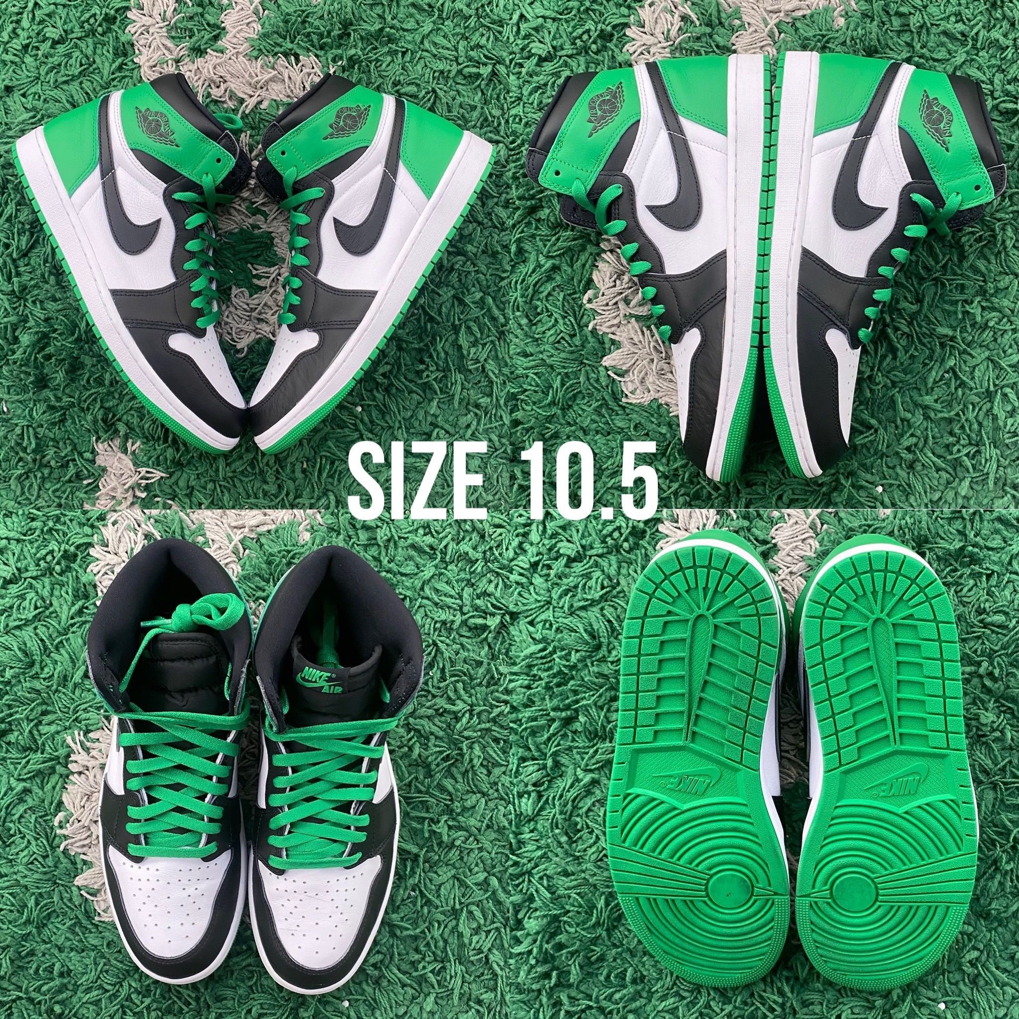 Air Jordan 1 High Lucky Green Size 10.5