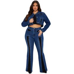 Fashion Nova Jacket And Flare Jeans 