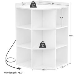Corner Storage Spaces Cabinet With  Battery Charging Units