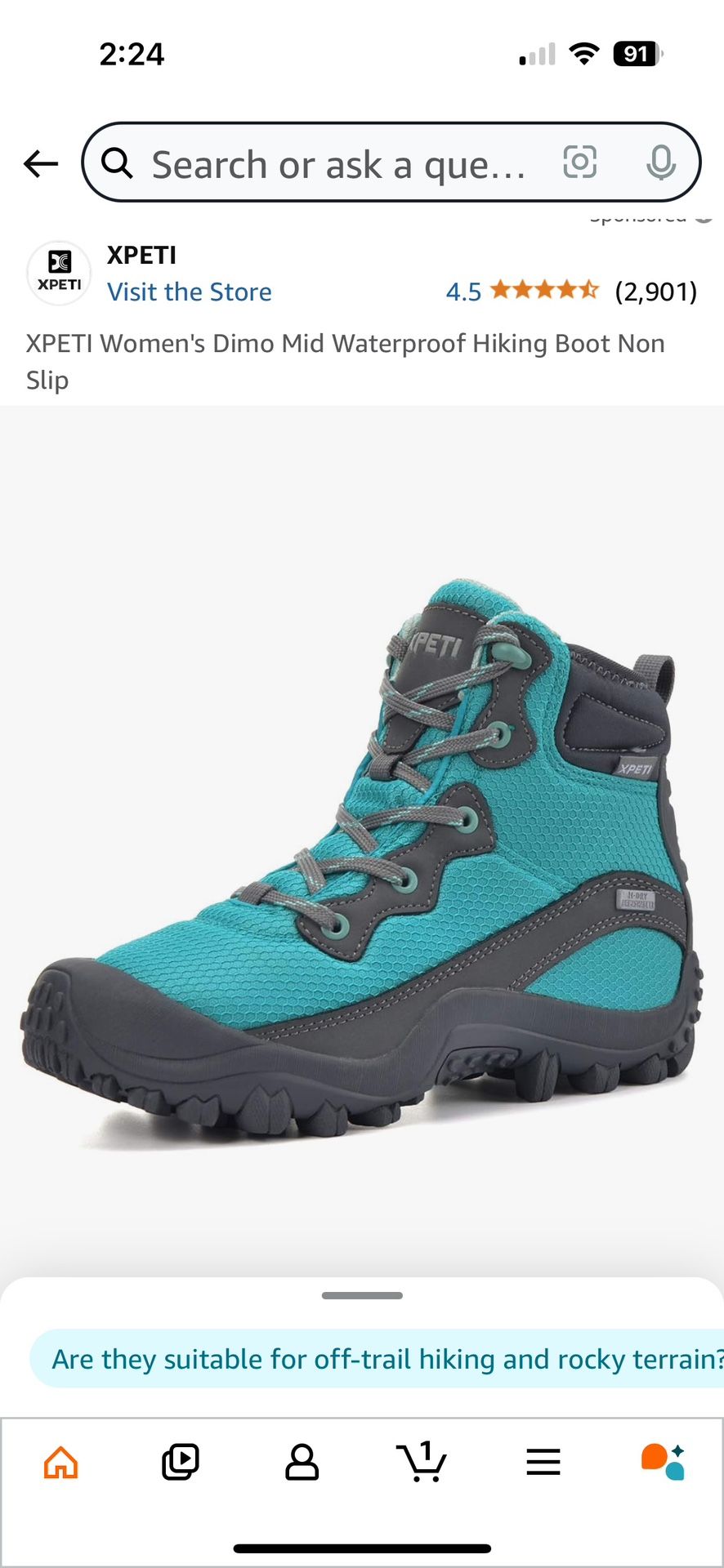 XPETI Women's Dimo Mid Waterproof Hiking Boot