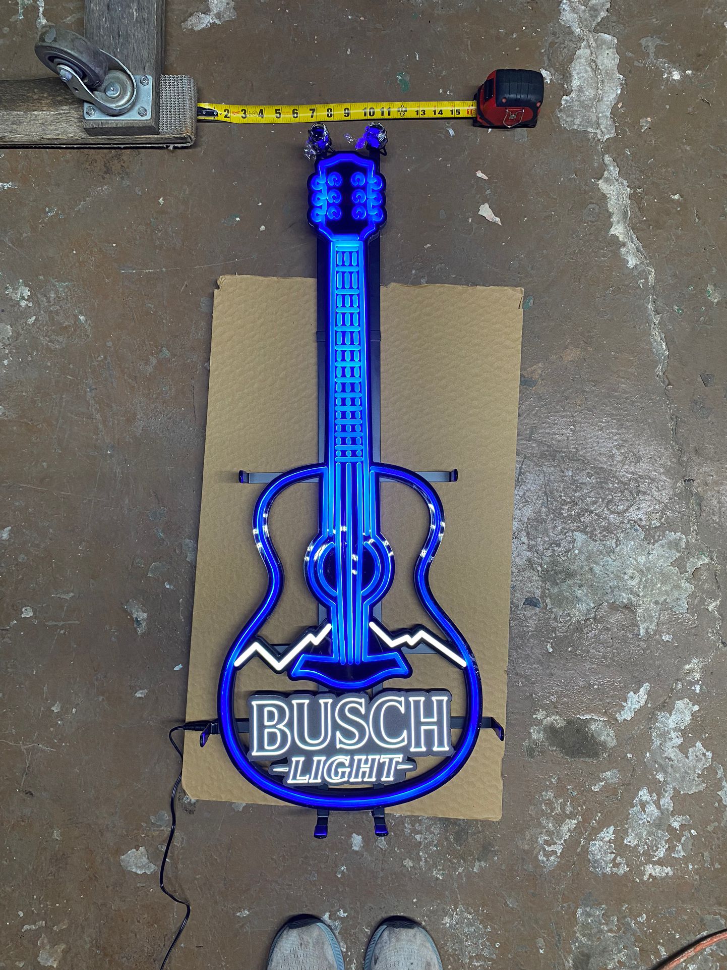 Busch Light Acoustic Guitar Blue & White Neon LED Sign 16’x 38’