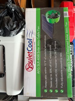 Quiet Cool - 40-Watt Hybrid Solar/Electric Powered Gable Mount Attic Fan with Included Inverter - *New* - $200