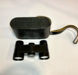 Vintage United USSR Binoculars with Original Black Carrying Case and Strap