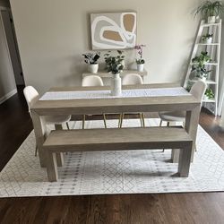 Dining Room Table Set w/matching bench, Chairs & Matching Console Table