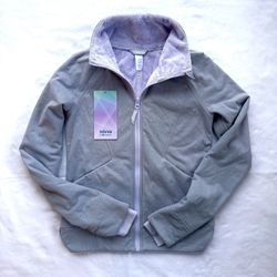 IVIVVA By Lululemon Girls 12“On The Warm Side”Jacket Fleece lined Lavender/Gray