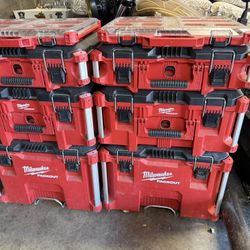 2 Milwaukee Packout Tool Boxes Packed 