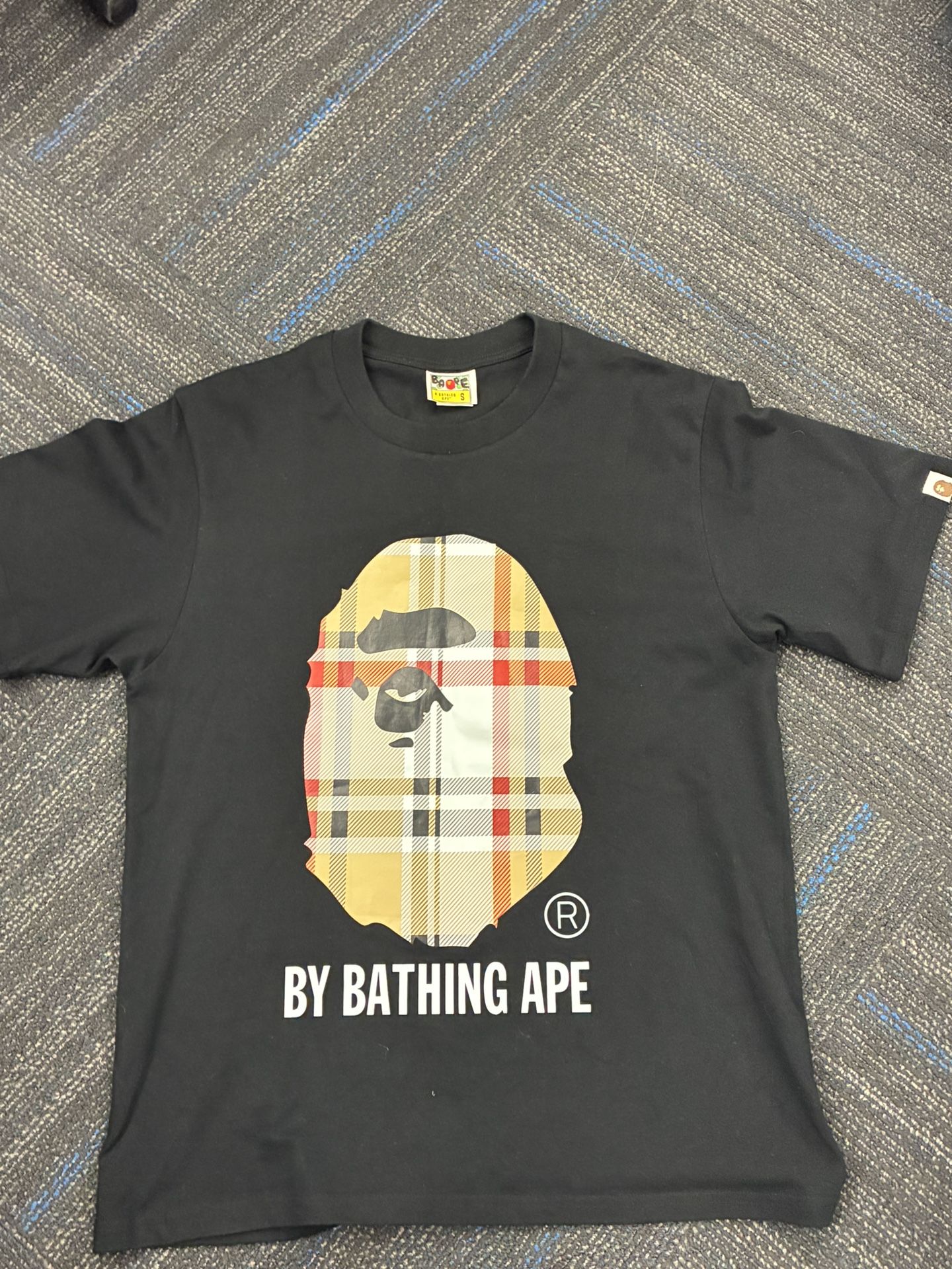 Burberry X bape shirt used without tags and bag
