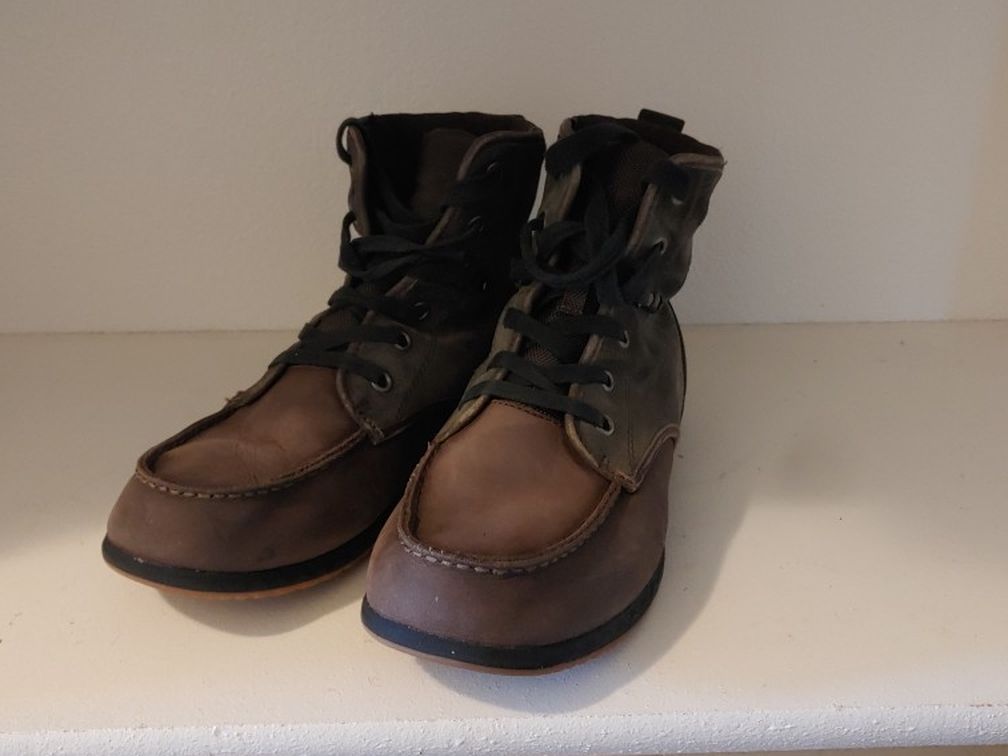 Men's Olive And Brown Sorel Leather Boots Sz 10