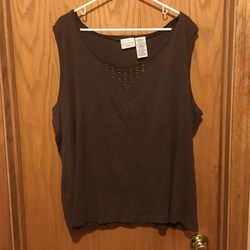 Woman’s Plus Size Blouse 26w/28w Brown
