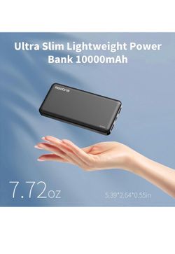Portable Charger Power Bank 10000mAh, USB C in&Out Fast Charging Battery
