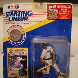 Fantastic Starting Lineup Cecil Fielder Collector Card, Coin, & Action Figure.