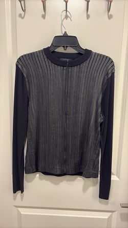 Women's Knit Leather and Knit Sweater Jacket