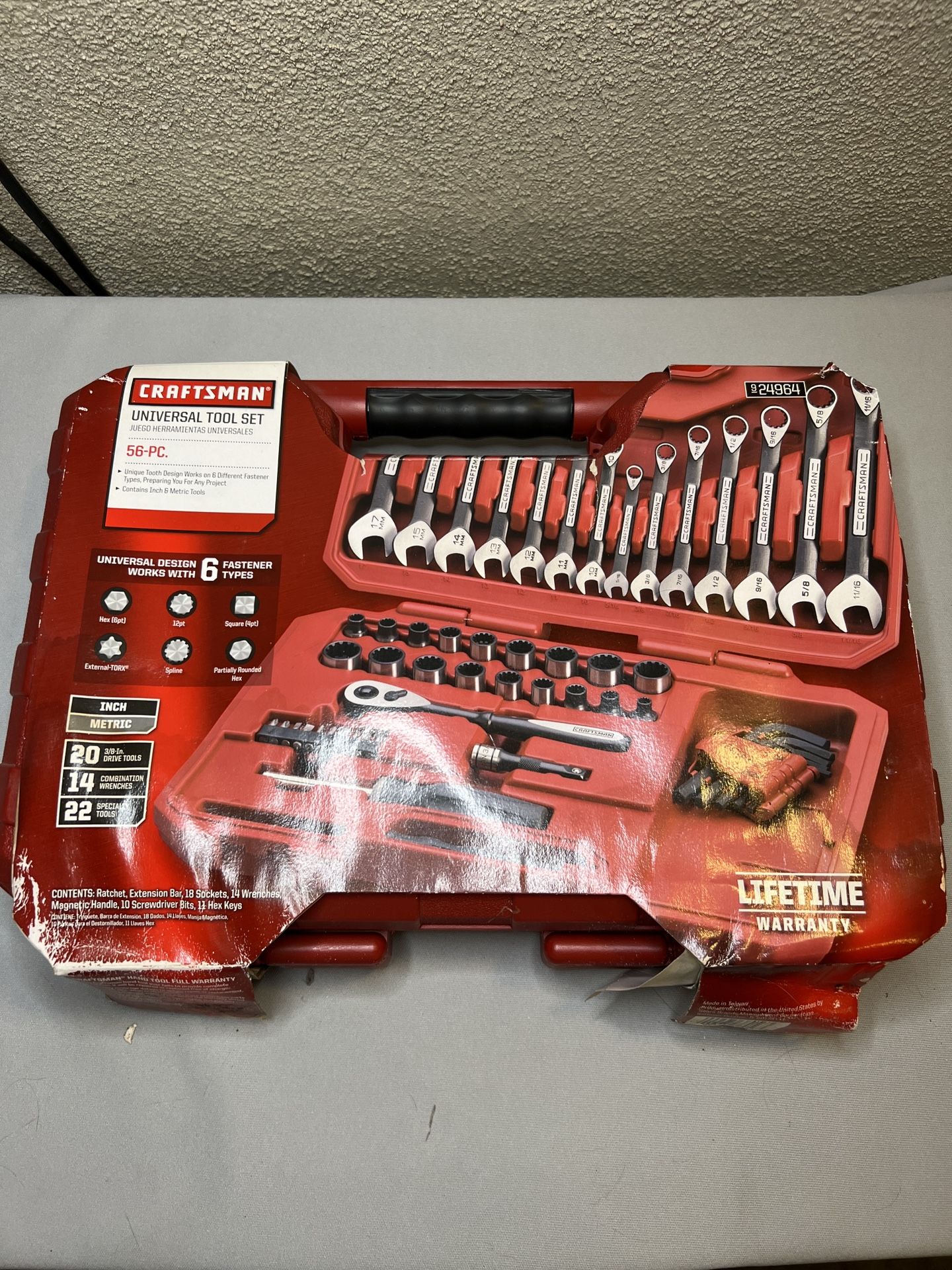 CRAFTSMAN Universal 56 Piece Mechanics Tool Socket Wrench Set w/Case 924964 NEW