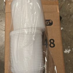 48 pcs 16oz plastic cups with plat lid 