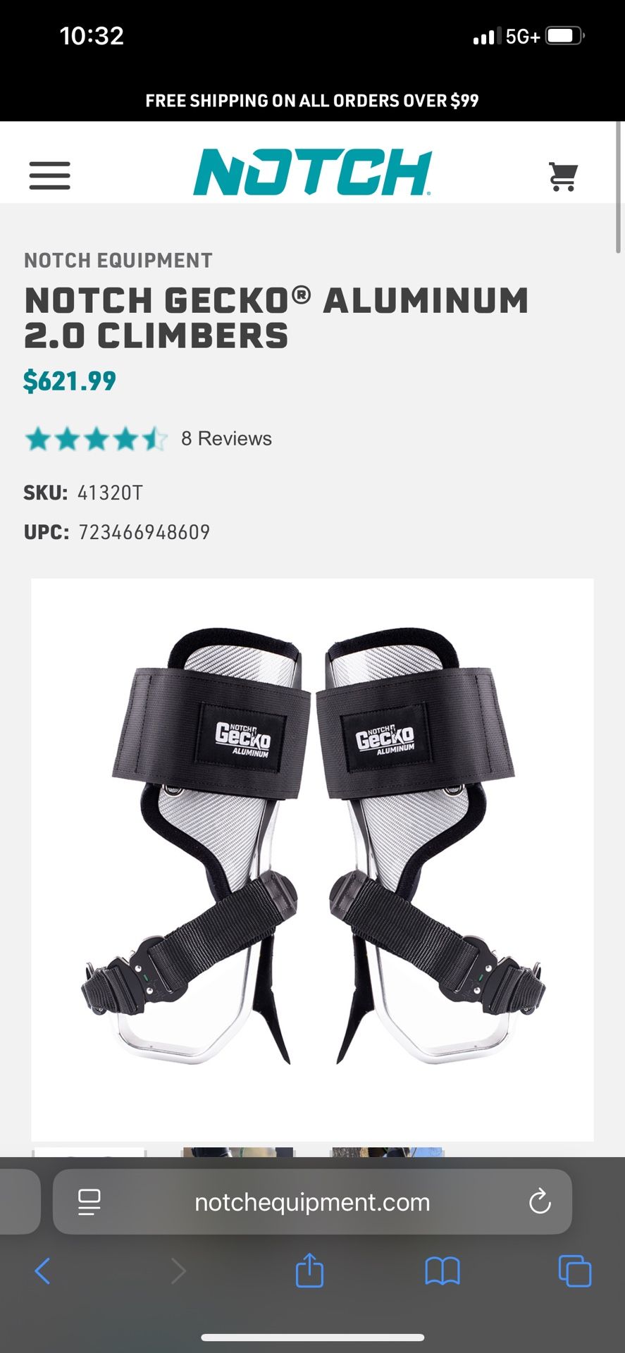 Notch Gecko Aluminum Climbing Spikes 