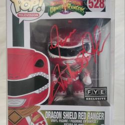 Red Power Ranger Funko Pop Signed