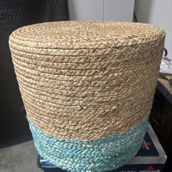 Large Ottoman/Pouf Sturdy and Natural Made . Like New, bought for Staging. Cost $100+tax
