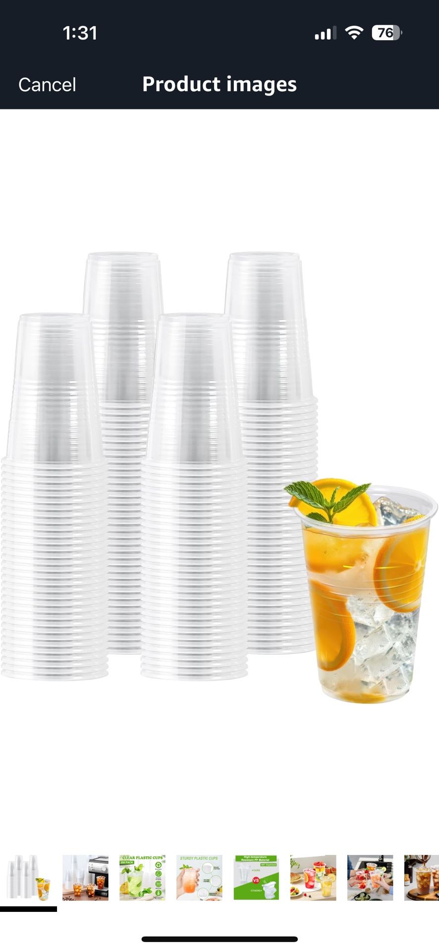 200 Pack 9 oz Plastic Cups, Clear Plastic Cups Disposable, Clear Cup Cold/Hot Drinking Cup for Party, Wedding, Graduation, Travel, Holiday, Events, Bi