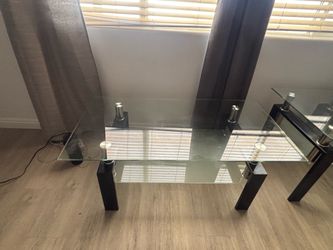 Glass coffee table and side tables
