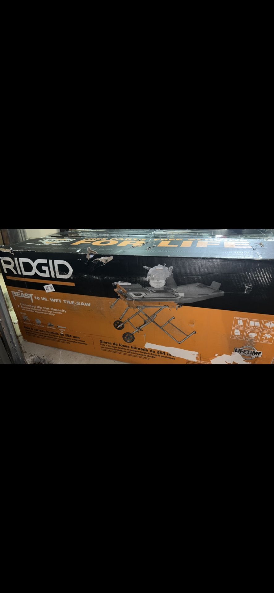 NEW IN BOX - RIDGID 15 Amp 10 in. Wet Tile Saw with Portable Stand, “THE BEAST”